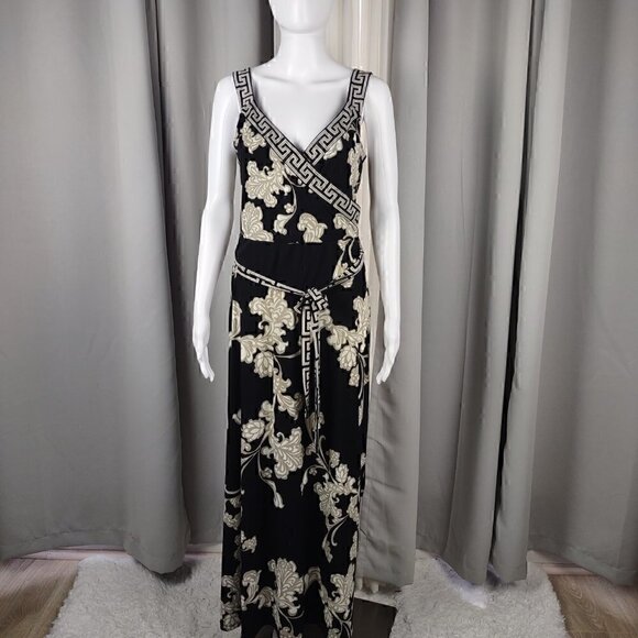Apt. 9 Dresses & Skirts - APT. 9 Floral Paisley, Black Tan Grecian Women's Belted Maxi Dress Size Small